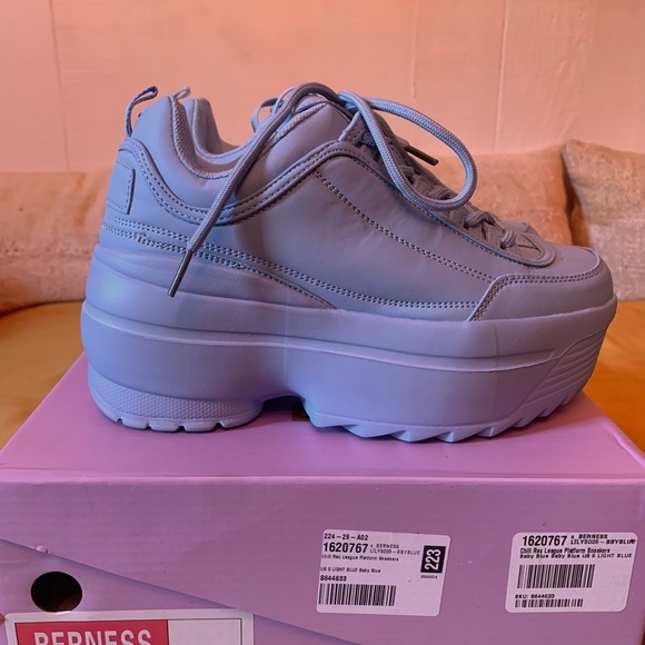 Like NEW Berness Chill Rec League Platform Sneakers, Baby Blue, Size 6 - Picture 8 of 9